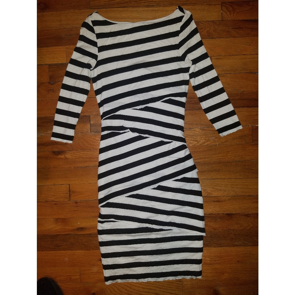 Venus Black and White Striped Dress - Picture 1 of 2